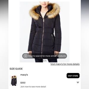 Ivanka Trump  navy Puffer Coat with Fur Hood